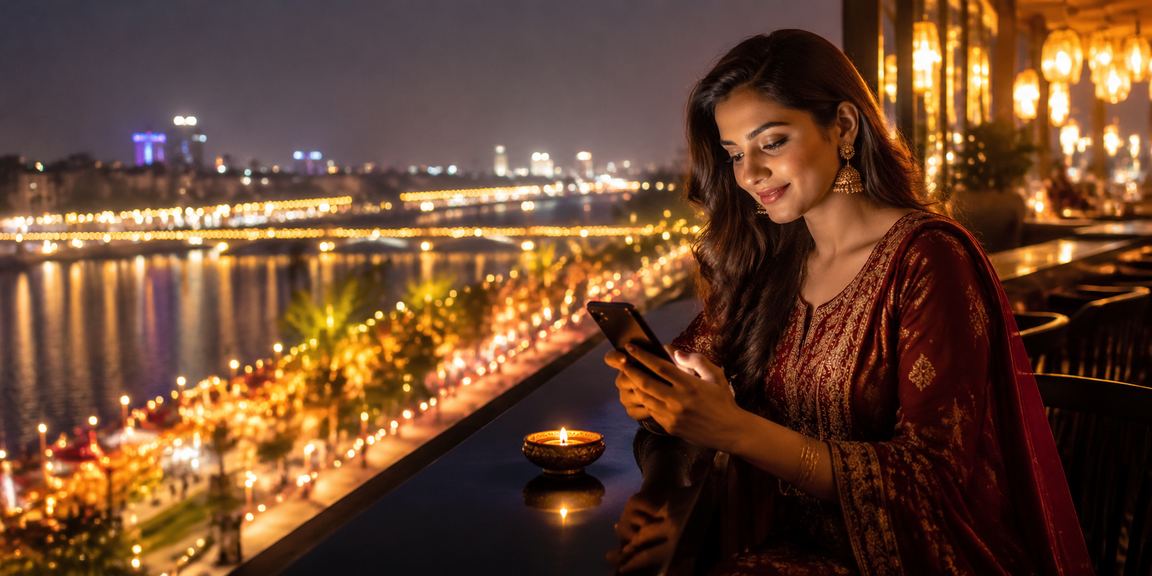 Mobile casino gameplay during Diwali festival in Ahmedabad